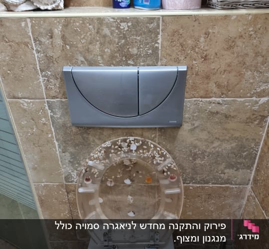 אסלה עם מכסה שקוף, מברשת שירותים